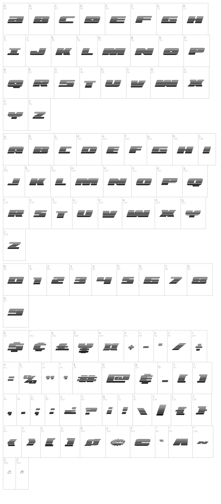 Illumino font map