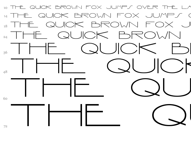 Interdimensional font waterfall