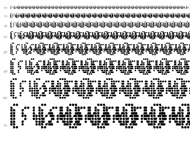 ISL Flak font waterfall