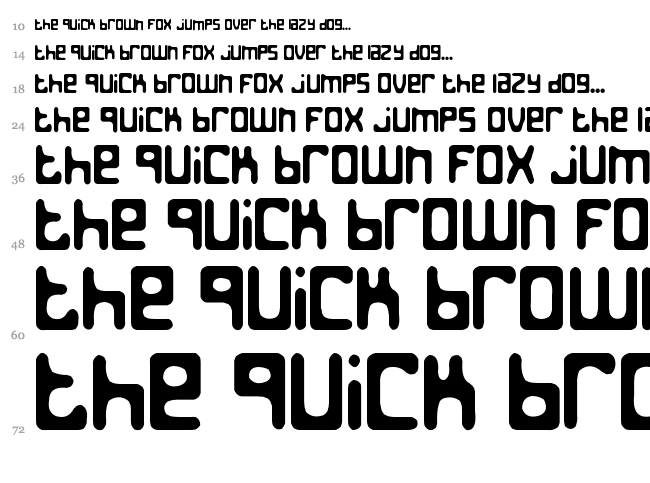 Jed the Humanoid font waterfall