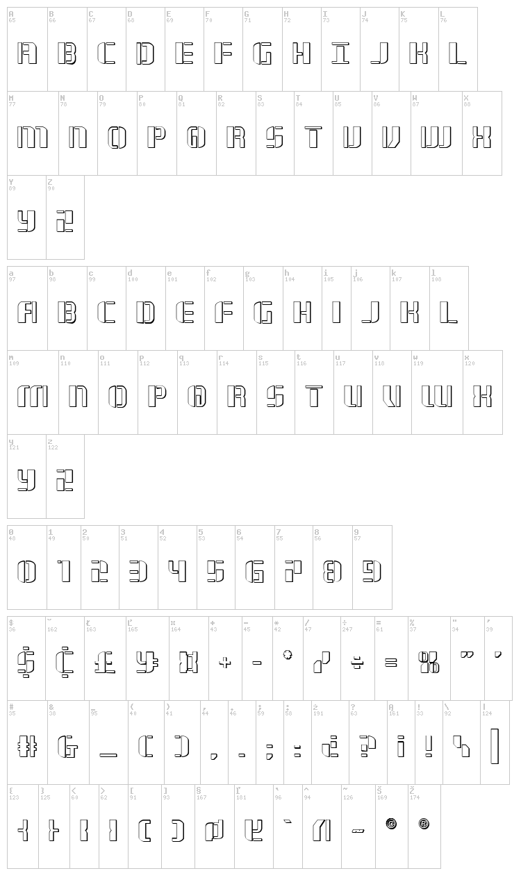 Jetway font map