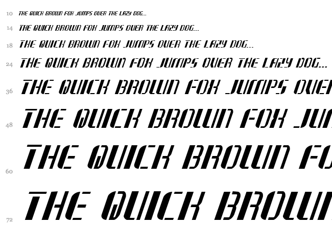 Jetway font waterfall