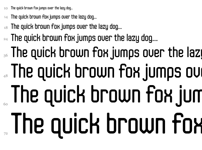 JLS Data Gothic font waterfall