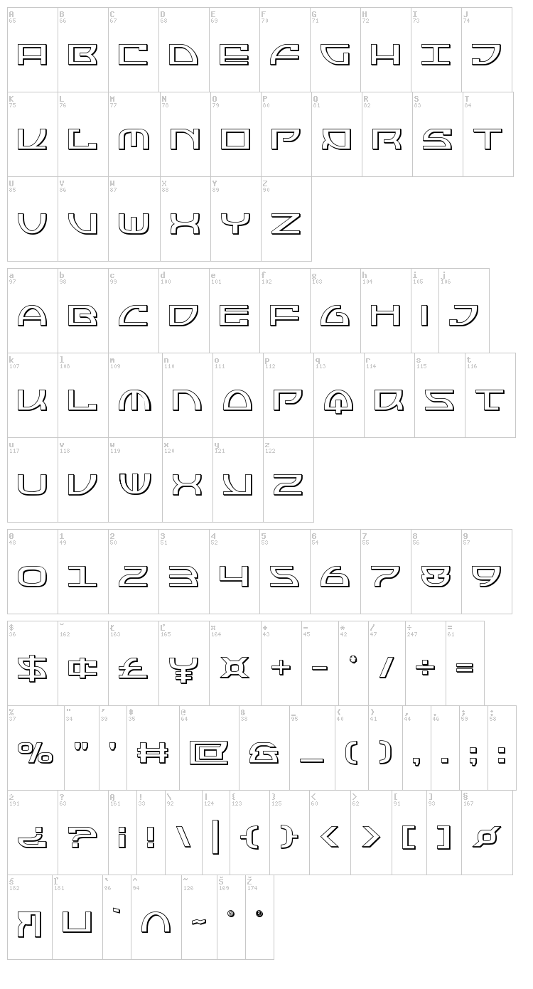 Jumptroops font map