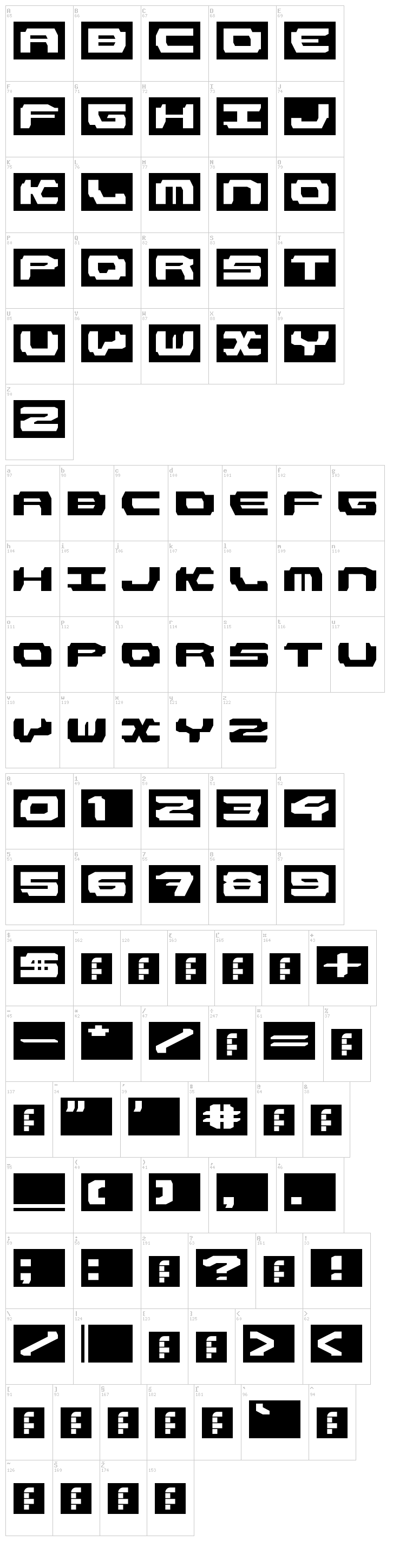 LDR#1 font map