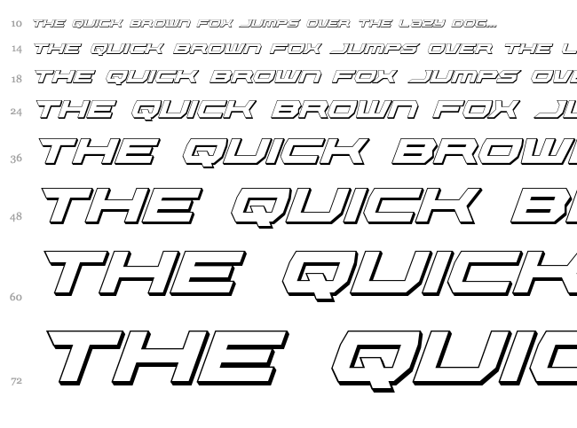 Lethal Force font waterfall