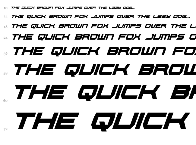 Lethal Force font waterfall