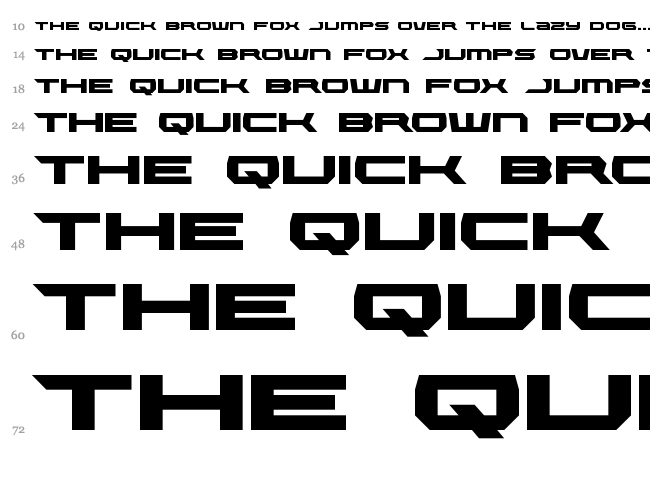 Lethal Force font waterfall