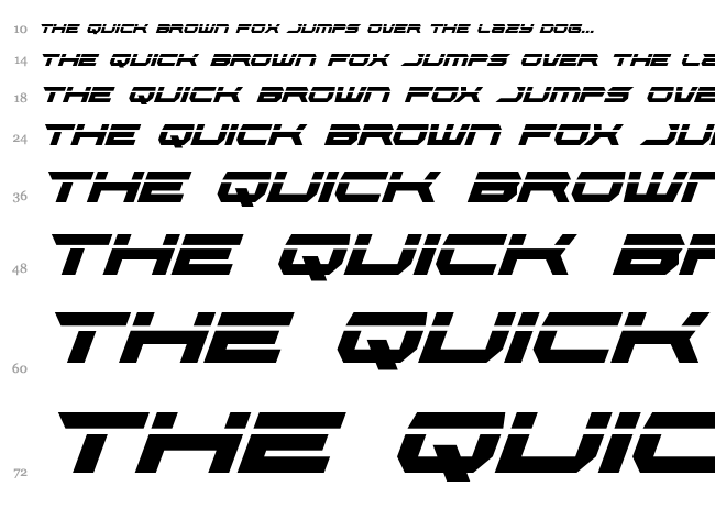 Lethal Force font waterfall