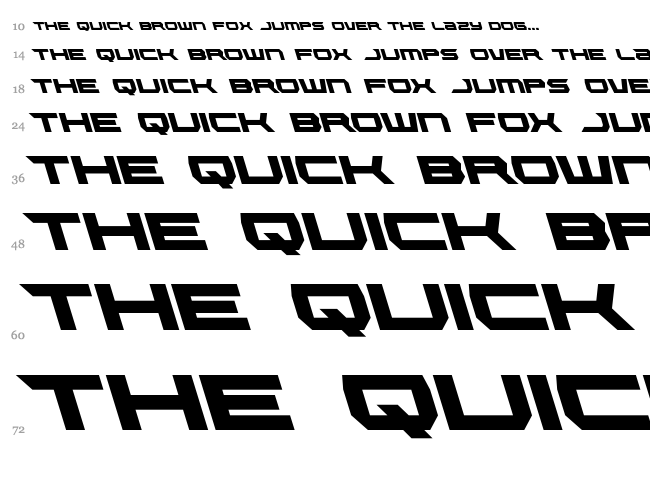 Lethal Force font waterfall