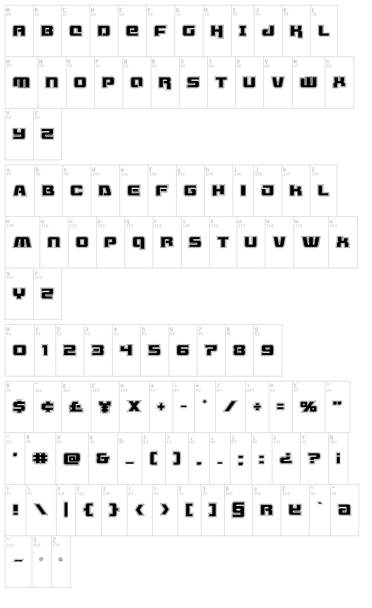 Livewired font map