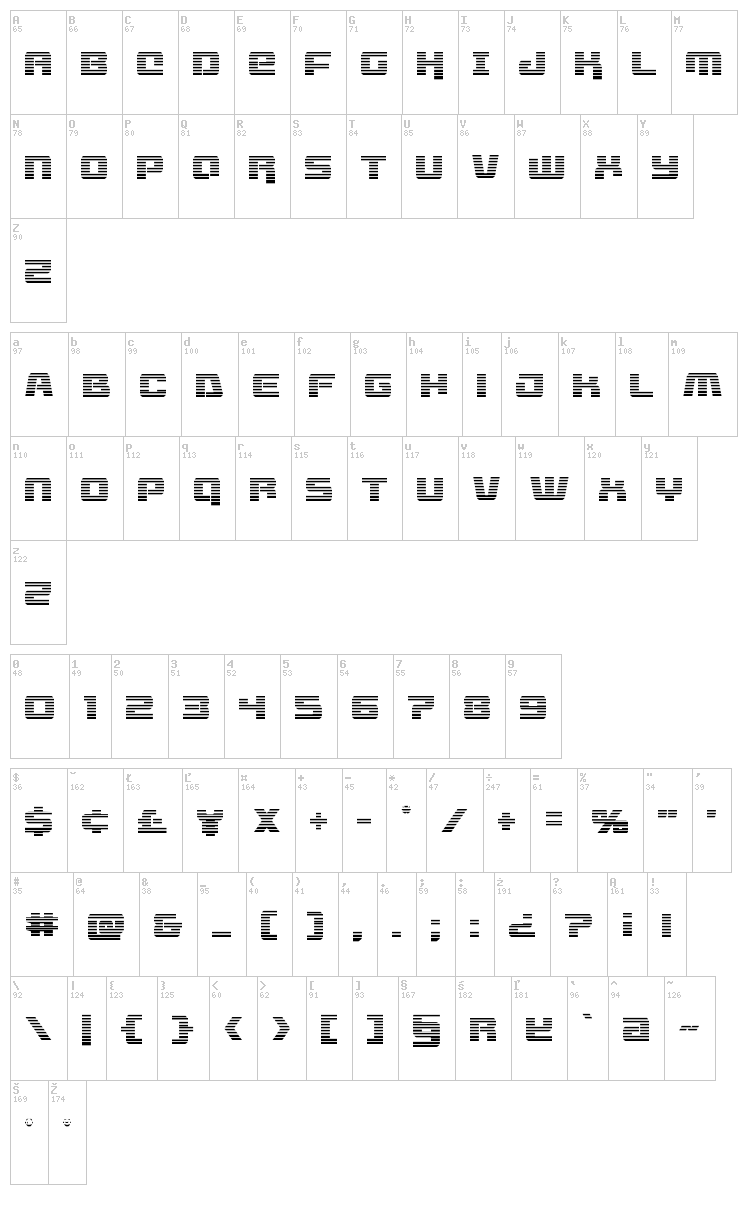 Livewired font map