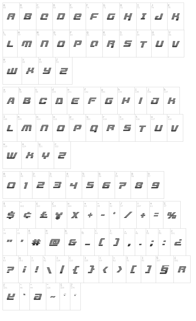 Livewired font map