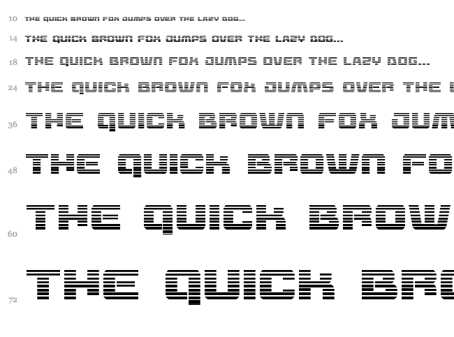 Livewired font waterfall