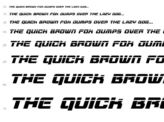 Livewired font waterfall