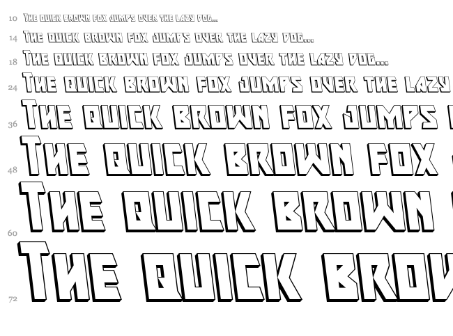 Major Force font waterfall