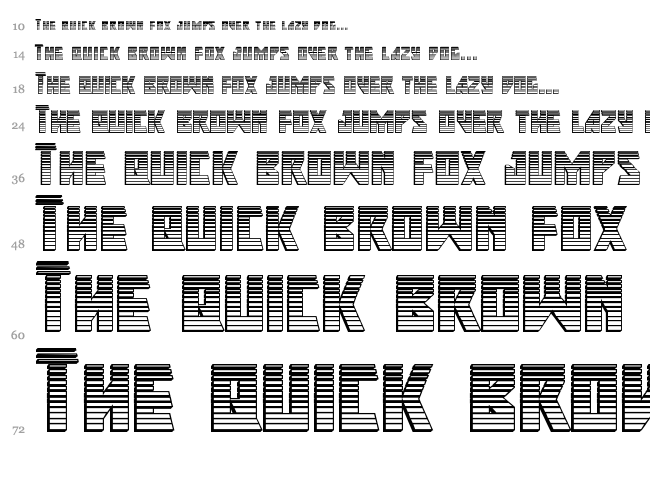 Major Force font waterfall