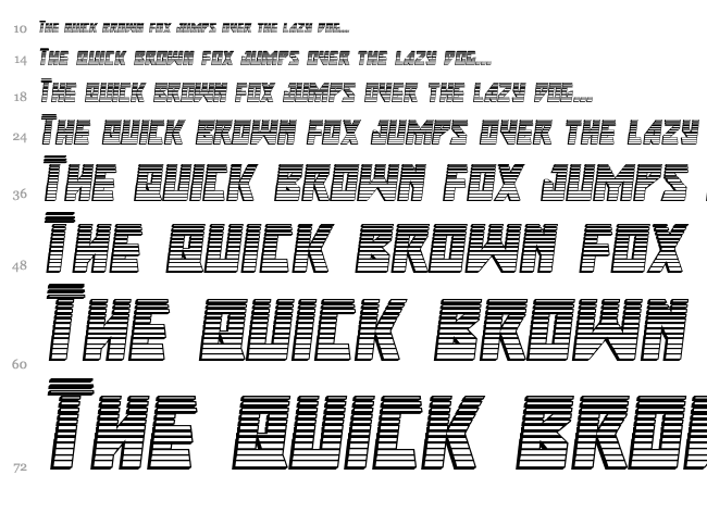 Major Force font waterfall