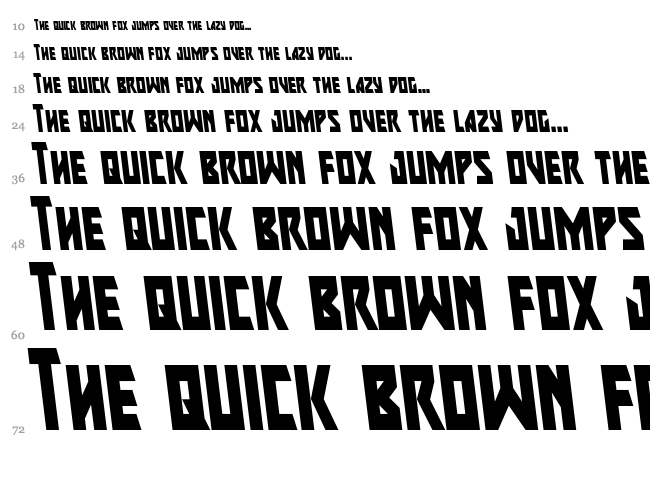 Major Force font waterfall