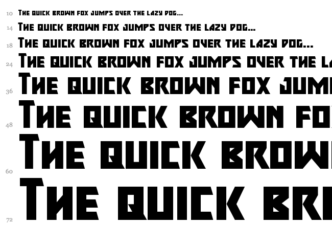 Major Force font waterfall