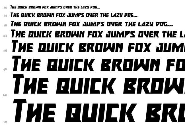 Major Force font waterfall