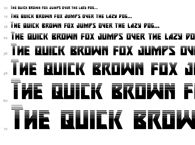 Major Force font waterfall