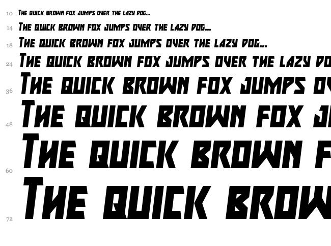 Major Force font waterfall