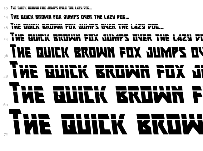 Major Force font waterfall