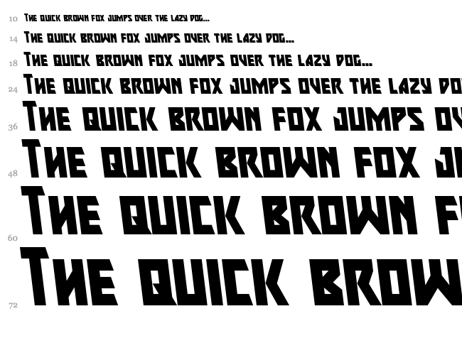 Major Force font waterfall