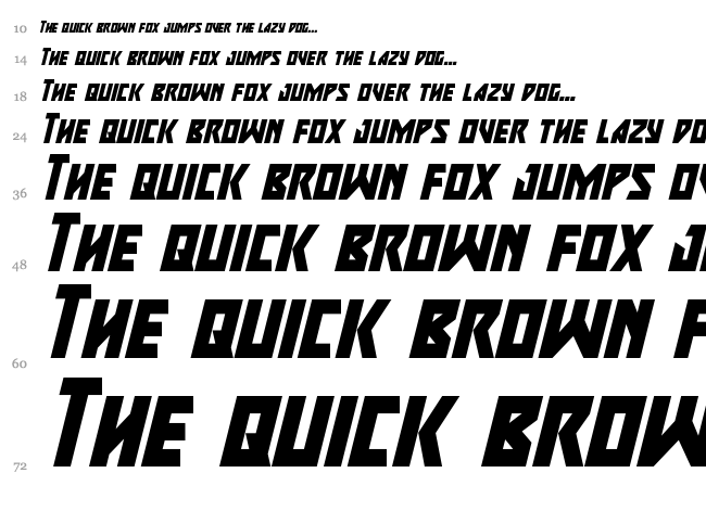 Major Force font waterfall