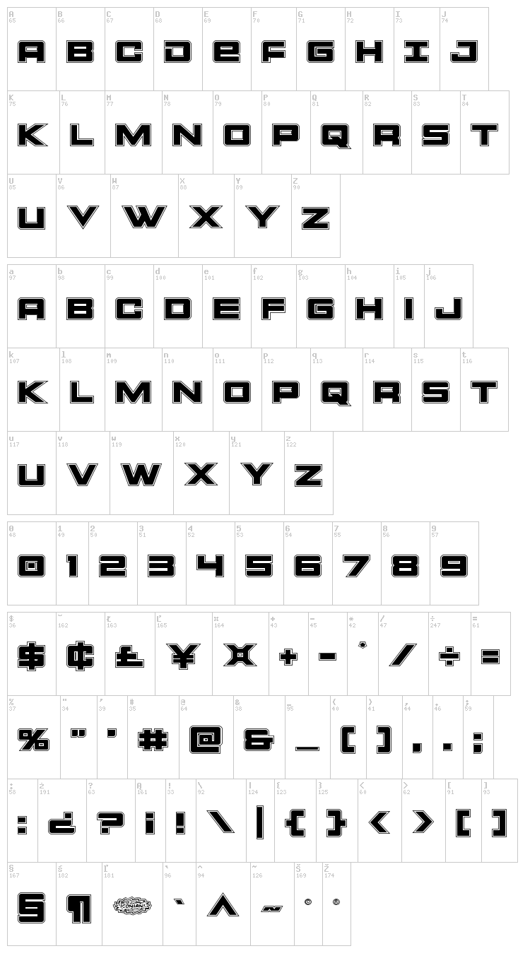 Montroc font map