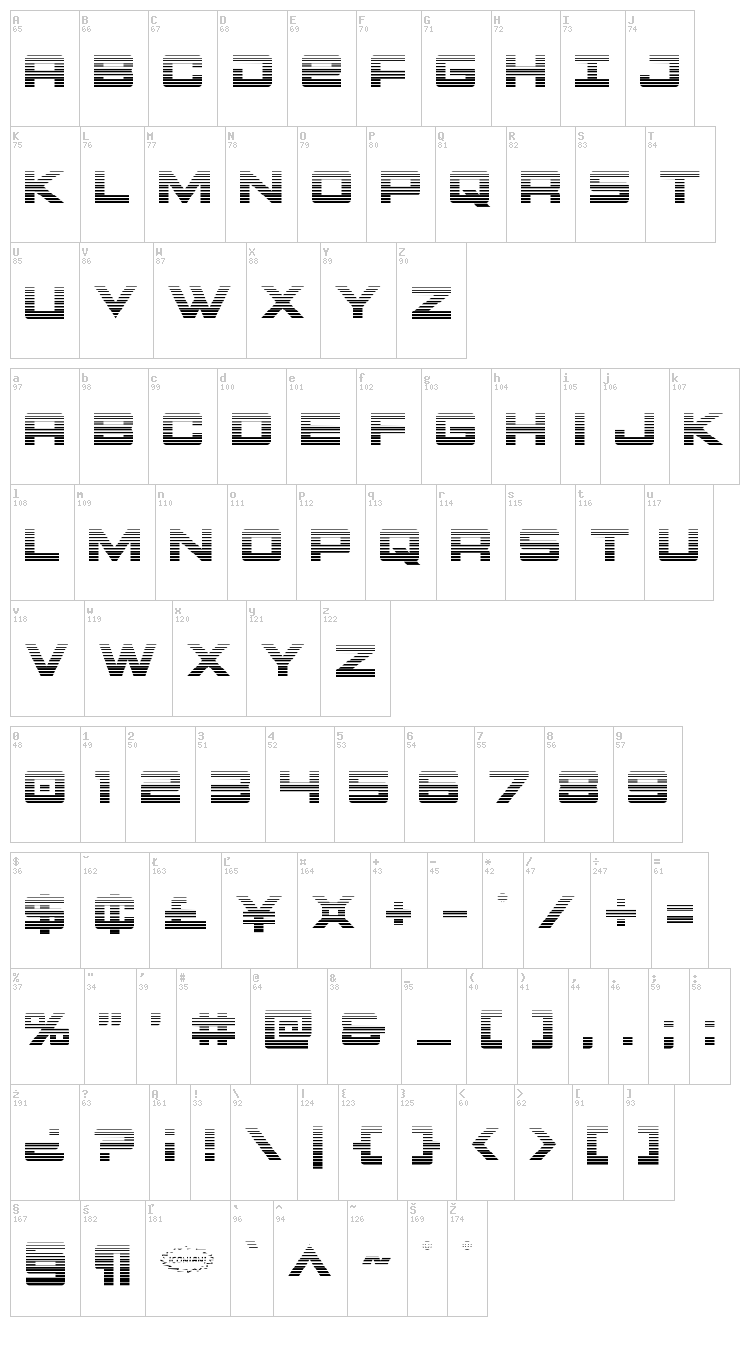 Montroc font map
