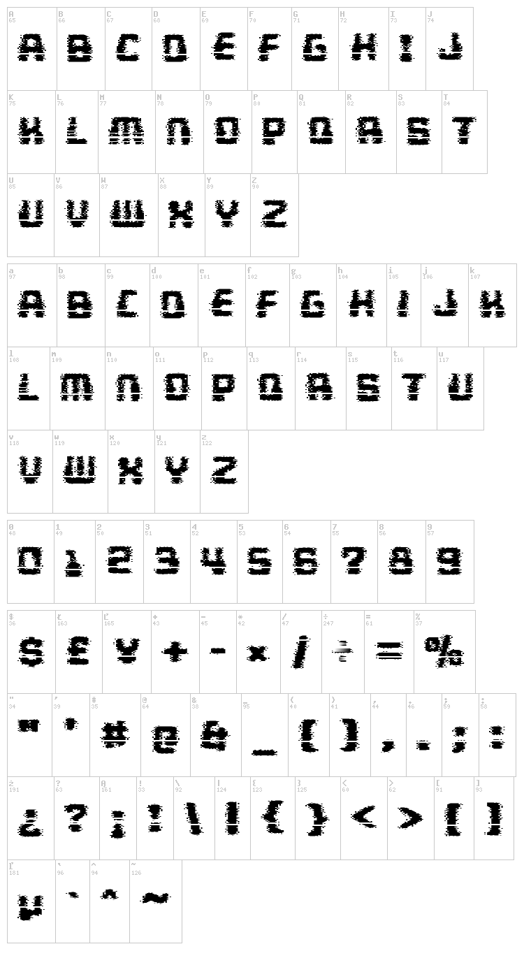 Multivac font map