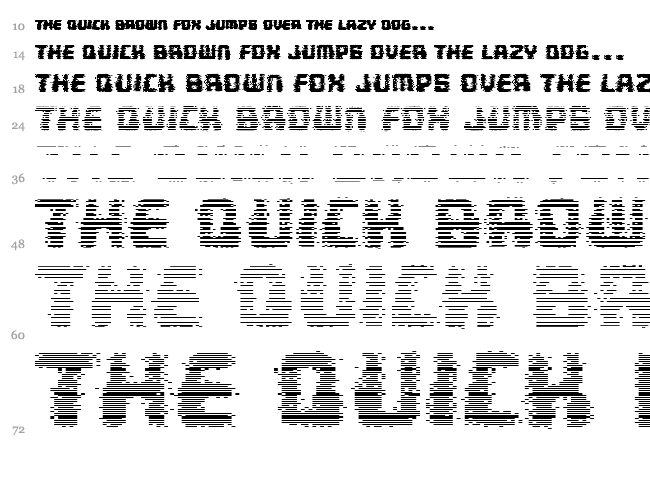 Multivac font waterfall