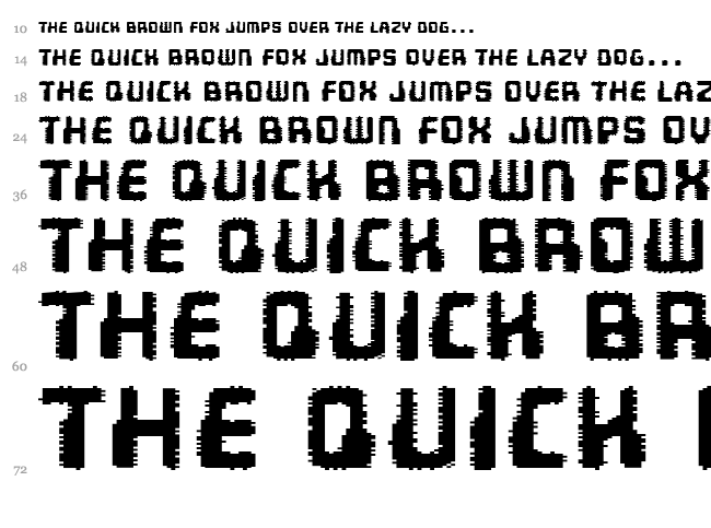 Multivac font waterfall