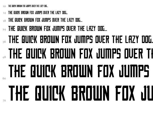 Nemesis Enforcer font waterfall
