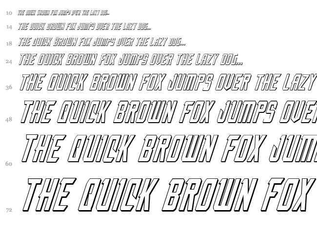 Nemesis Enforcer font waterfall