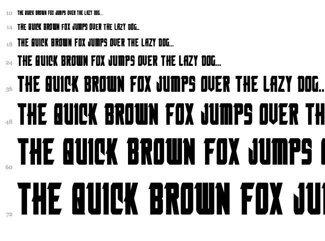 Nemesis Enforcer font waterfall
