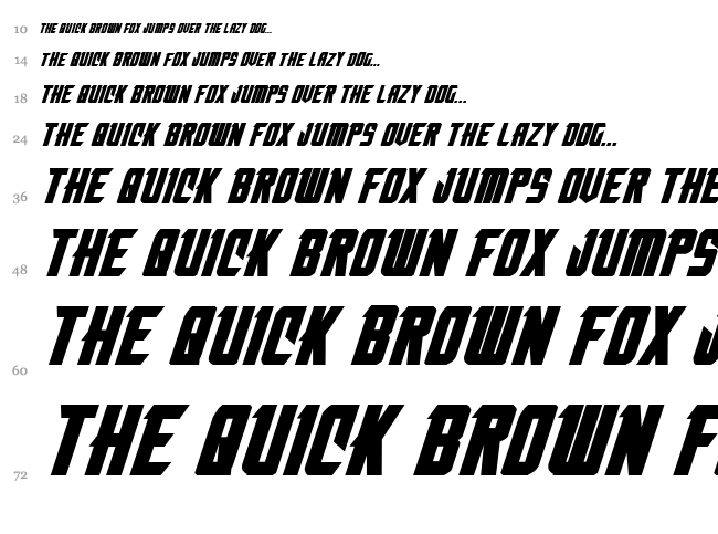 Nemesis Enforcer font waterfall