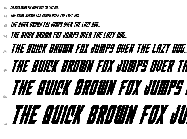 Nemesis Enforcer font waterfall