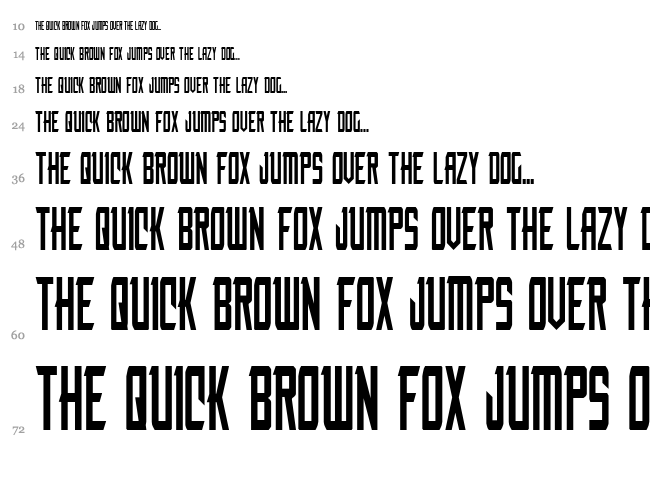 Nemesis Enforcer font waterfall