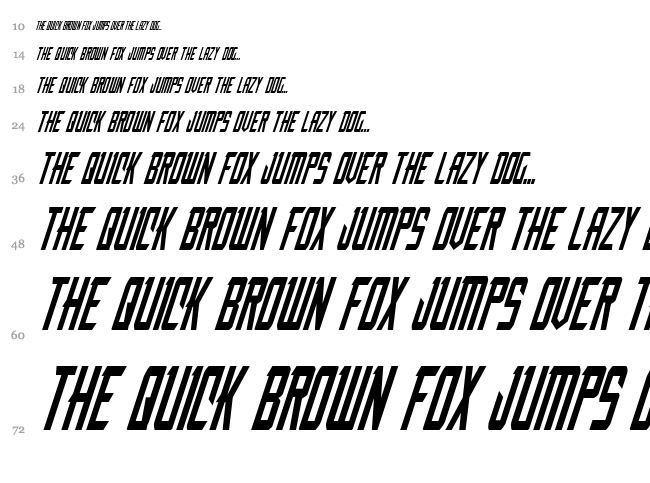 Nemesis Enforcer font waterfall