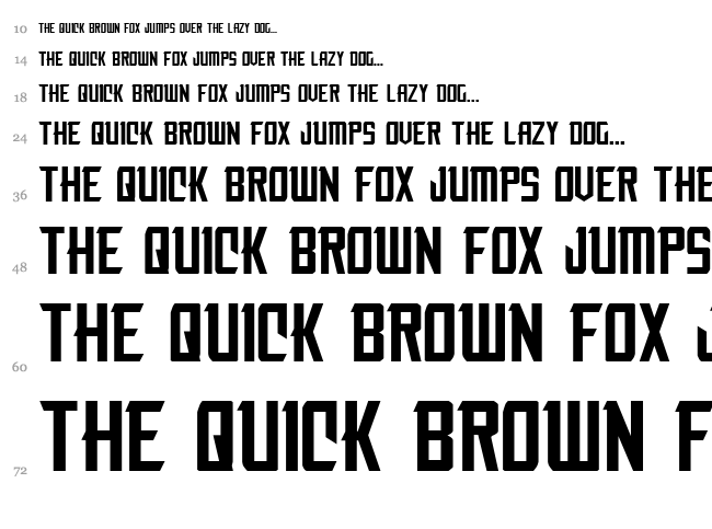 Nemesis Enforcer font waterfall