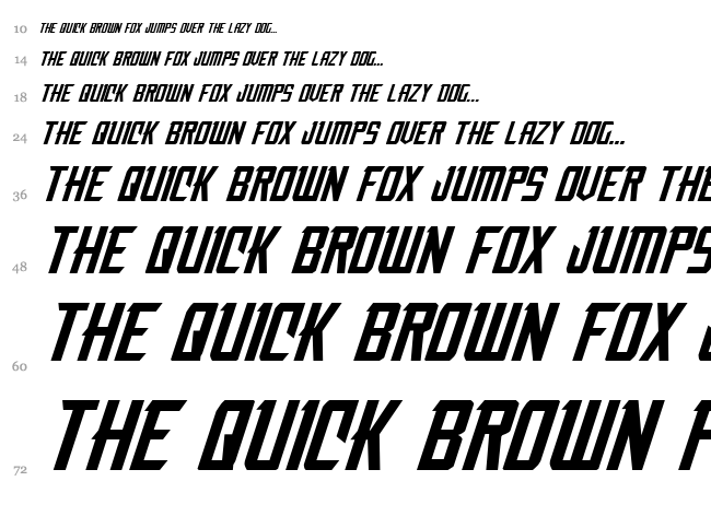Nemesis Enforcer font waterfall