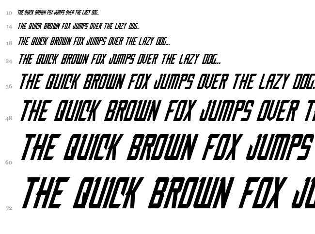 Nemesis Enforcer font waterfall