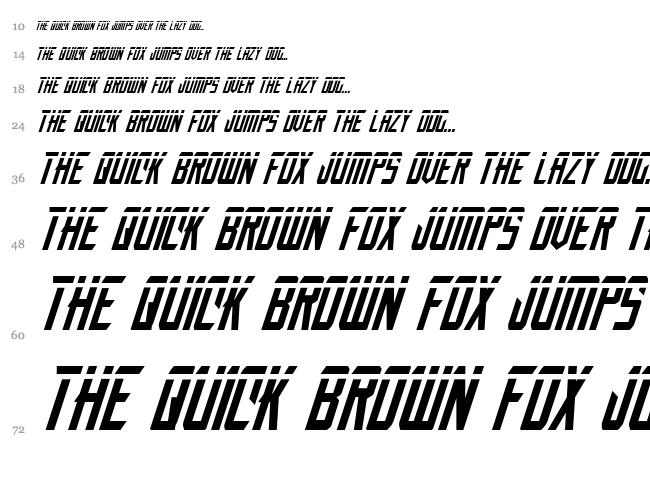Nemesis Enforcer font waterfall