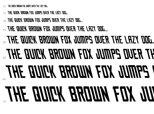 Nemesis Enforcer font waterfall