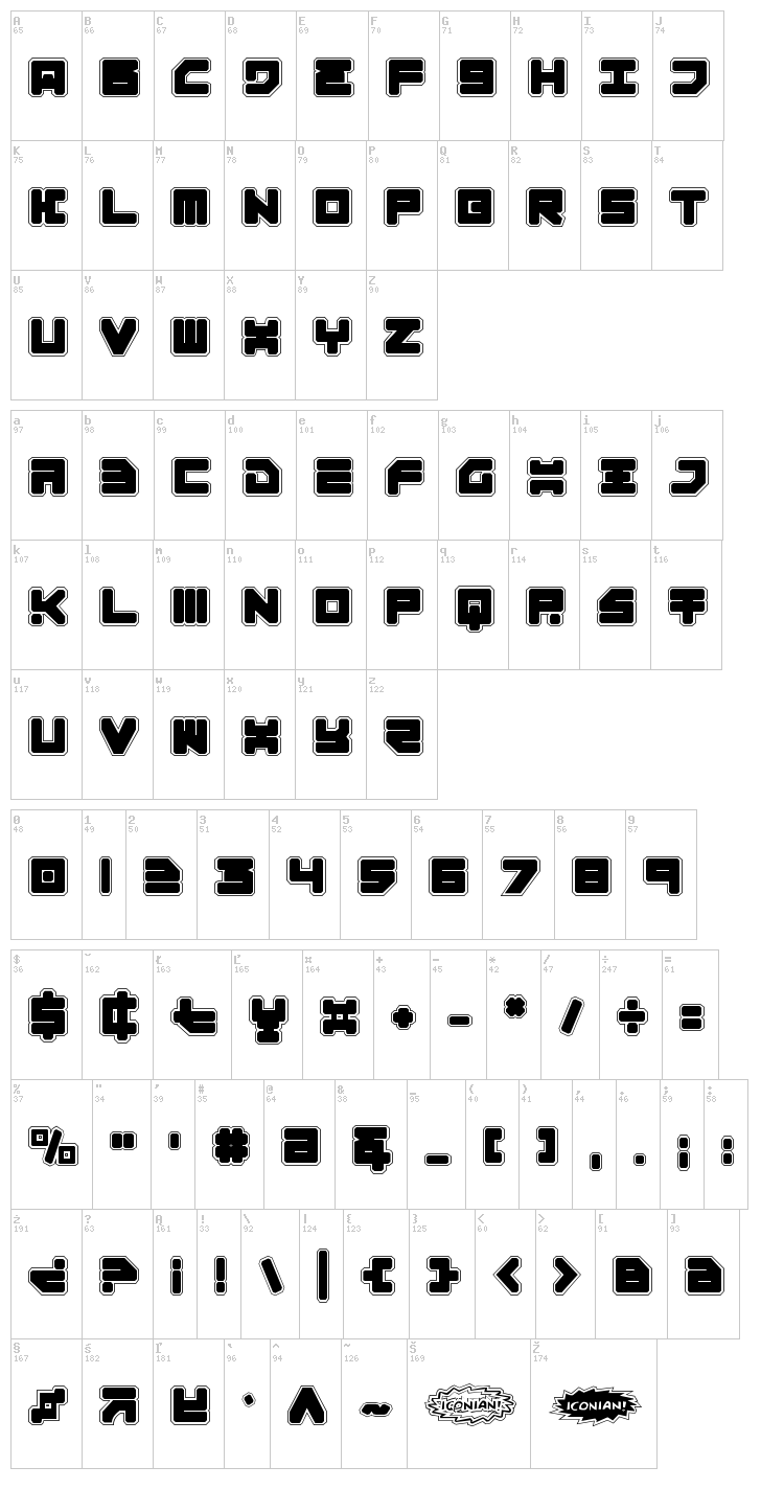 Omega 3 font map