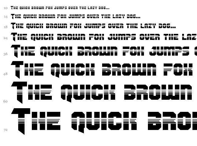 OmegaForce font waterfall