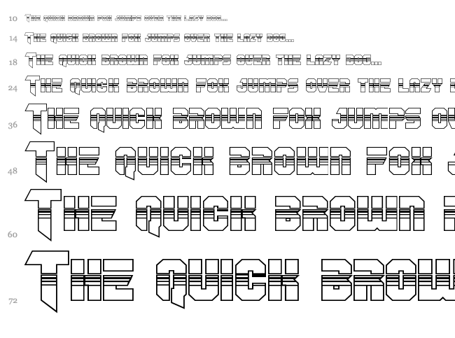 OmegaForce font waterfall